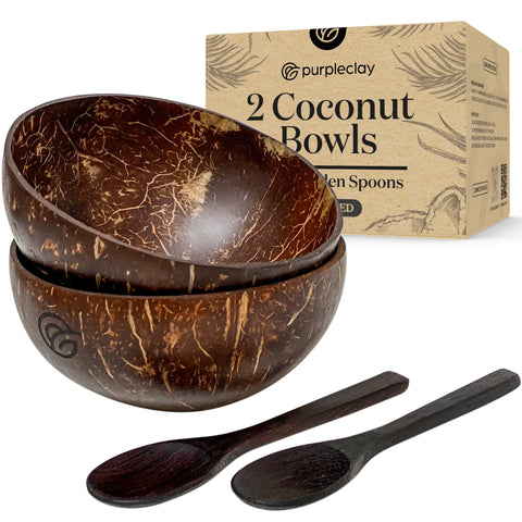 Chaola Coconut Shell Bowl with Cutlery (2 pcs set)