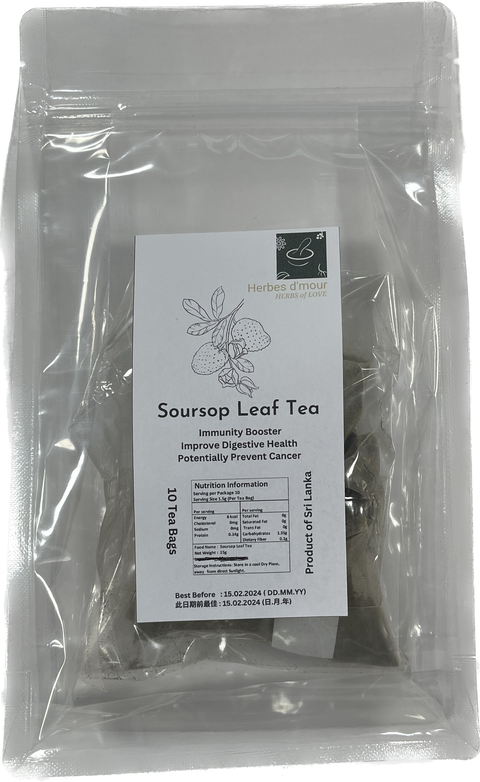 Herbs D'mour (Herbs of Love) -  Pure Soursop Leaf Tea - 10 Tea Bags